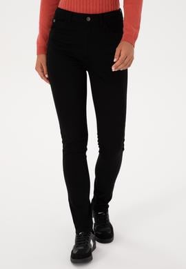 Kadın Siyah Toohpick Fit Kanvas Pantolon - 50309156013