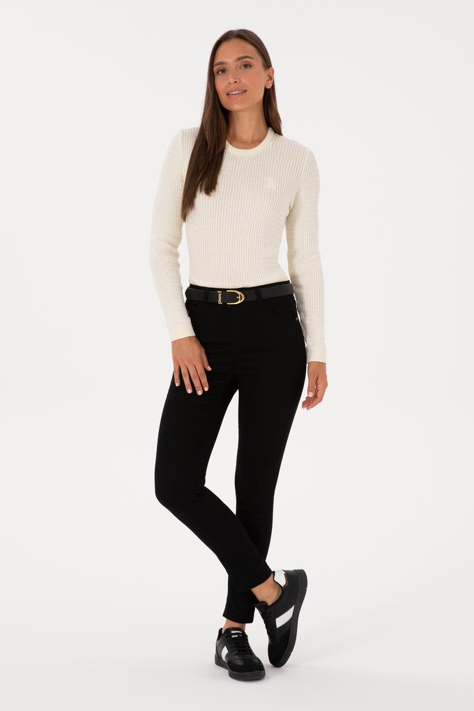 Kadın Siyah Toothpick Fit Kanvas Pantolon