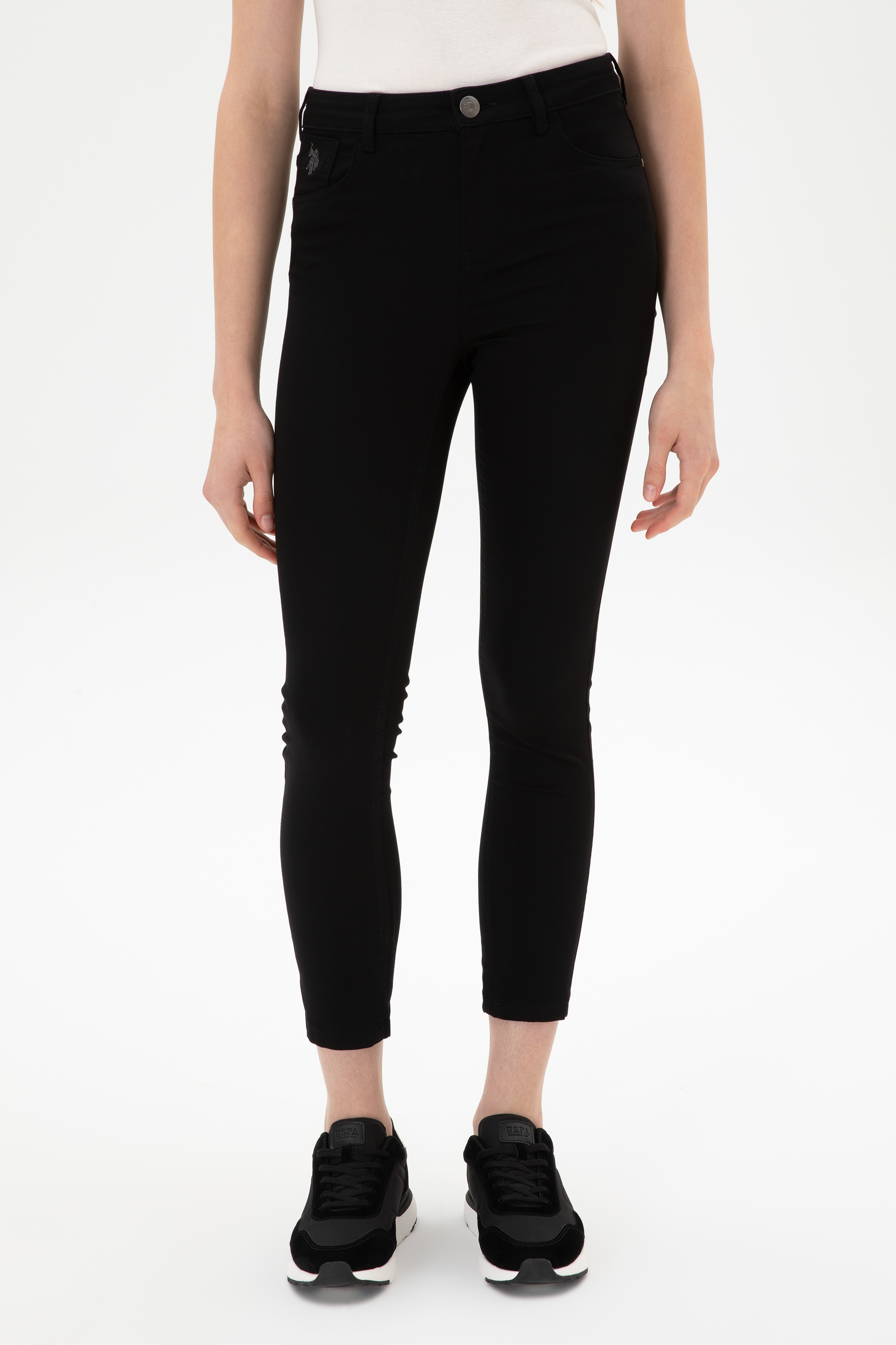 Kadın Siyah Toothpick Fit Kanvas Pantolon