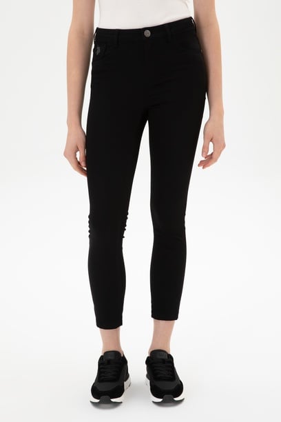 Kadın Siyah Toothpick Fit Kanvas Pantolon