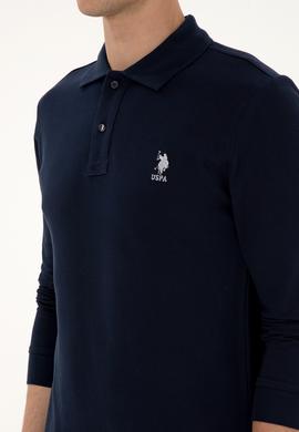 Erkek Regular Fit Polo Yaka Lacivert Basic Sweatshirt - 50307757137