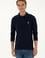 Erkek Regular Fit Polo Yaka Lacivert Basic Sweatshirt