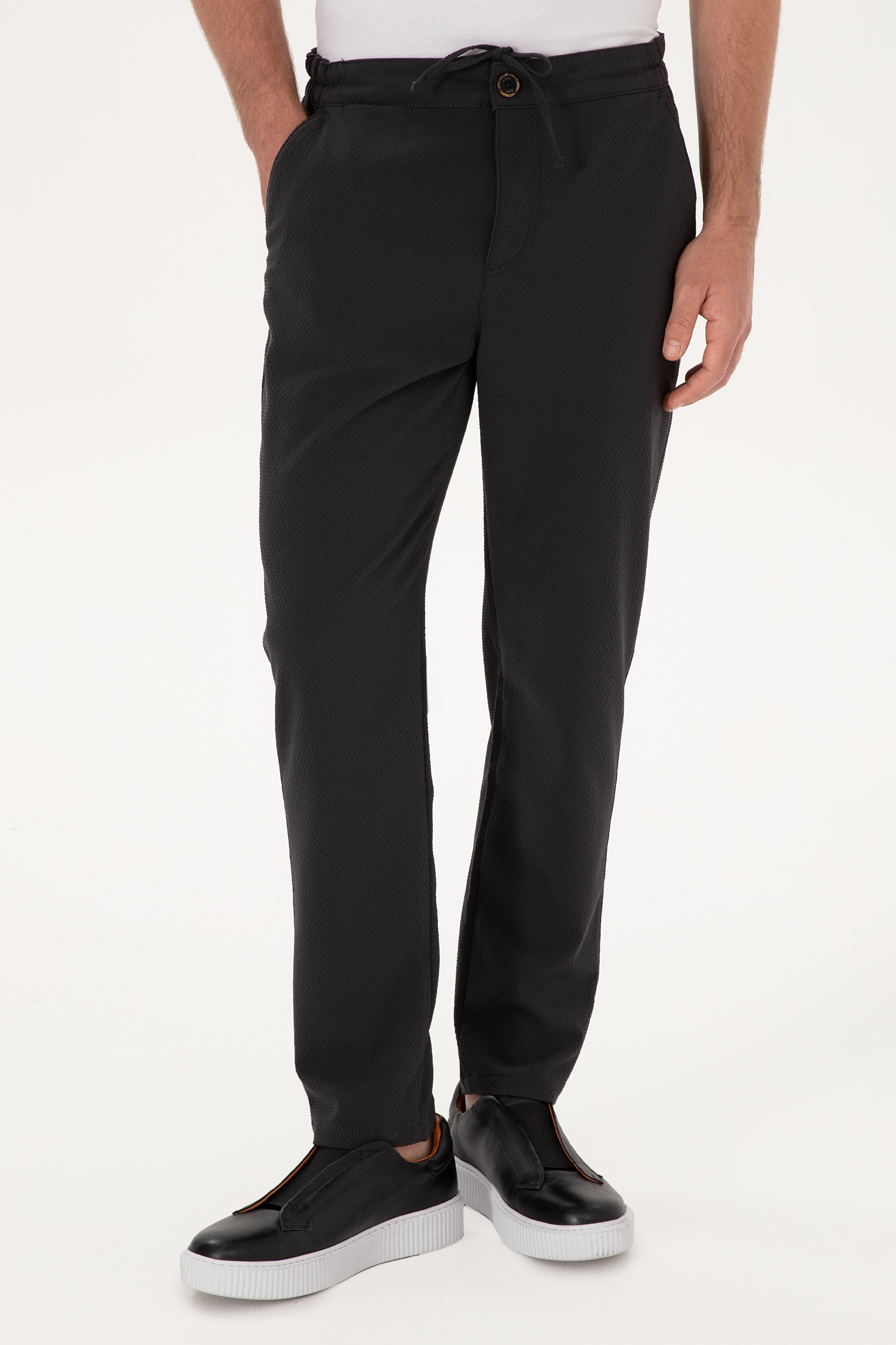 Erkek Carrot Fit Gri Kanvas Pantolon - Image 2