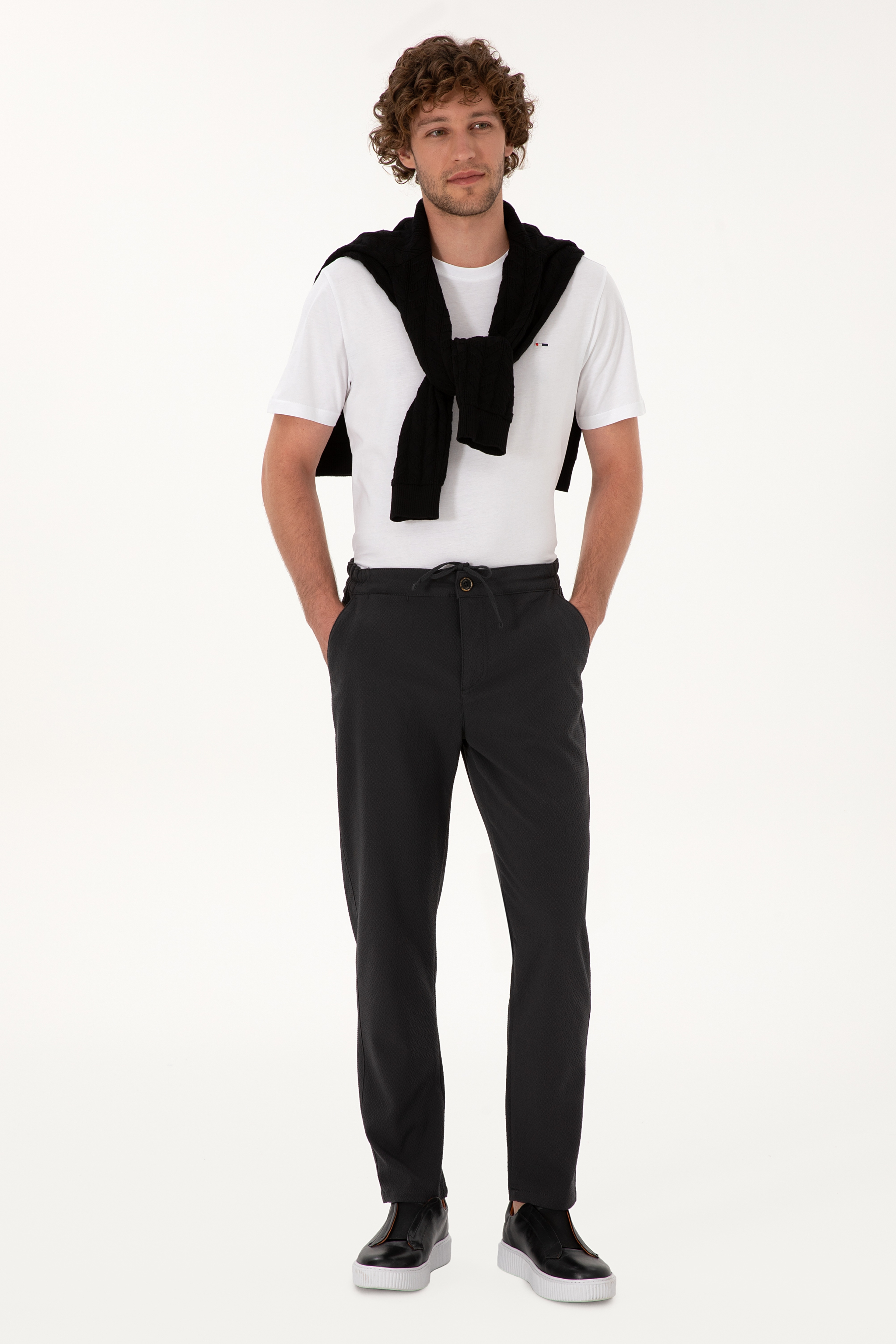 Erkek Carrot Fit Gri Kanvas Pantolon - Image 3