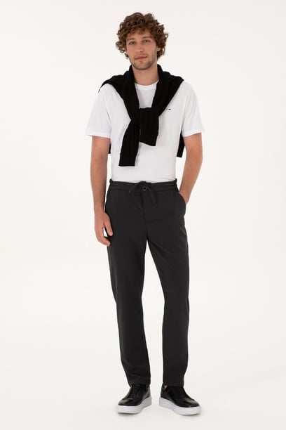 Erkek Carrot Fit Gri Kanvas Pantolon