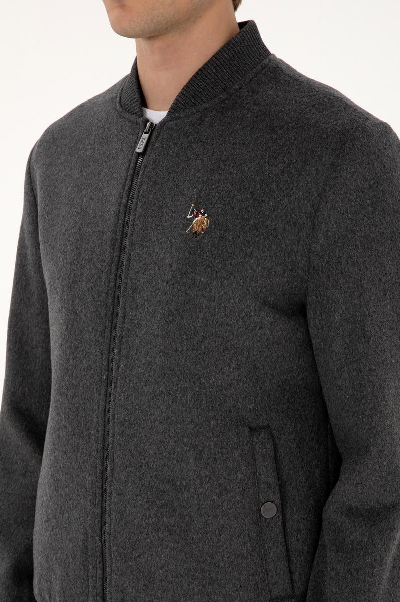 Erkek Gri Kaşe Mont