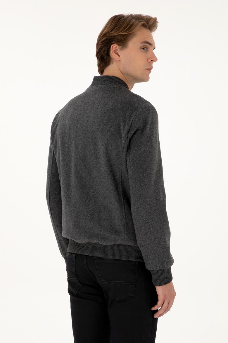 Erkek Gri Kaşe Mont - 50310261019