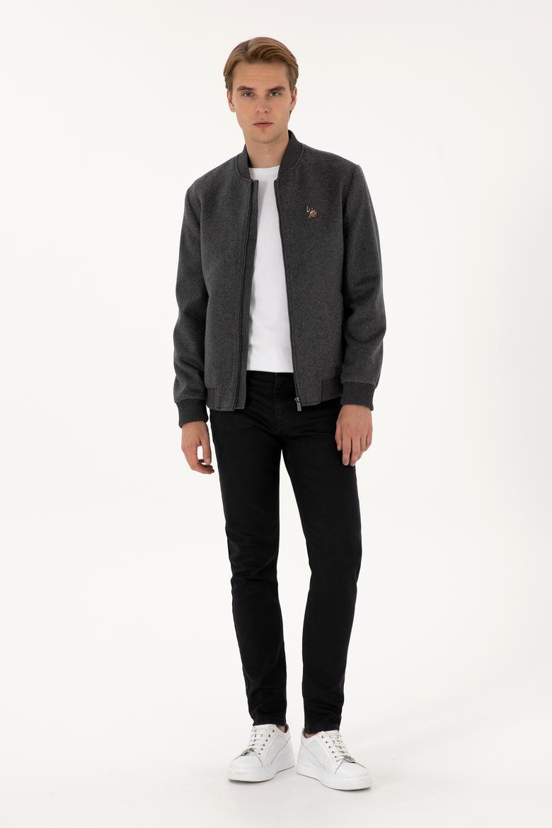 Erkek Gri Kaşe Mont - 50310261019