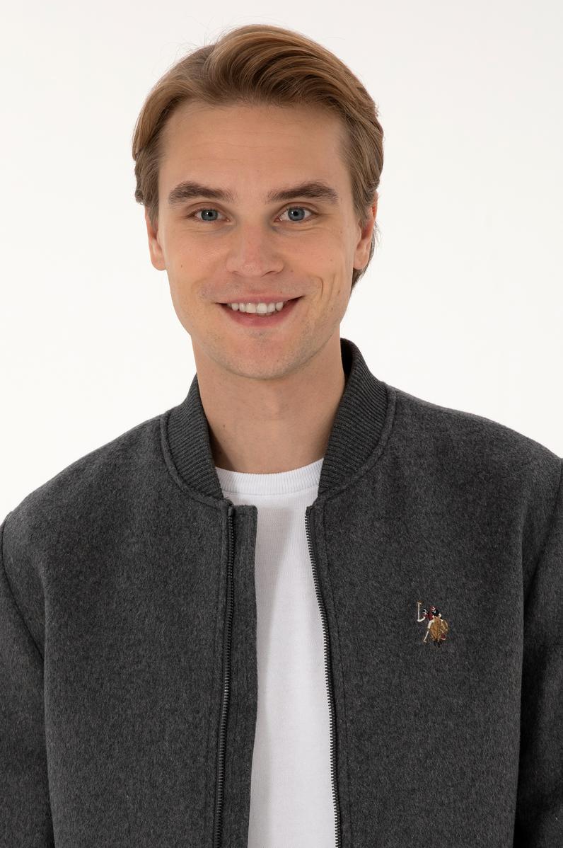 Erkek Gri Kaşe Mont