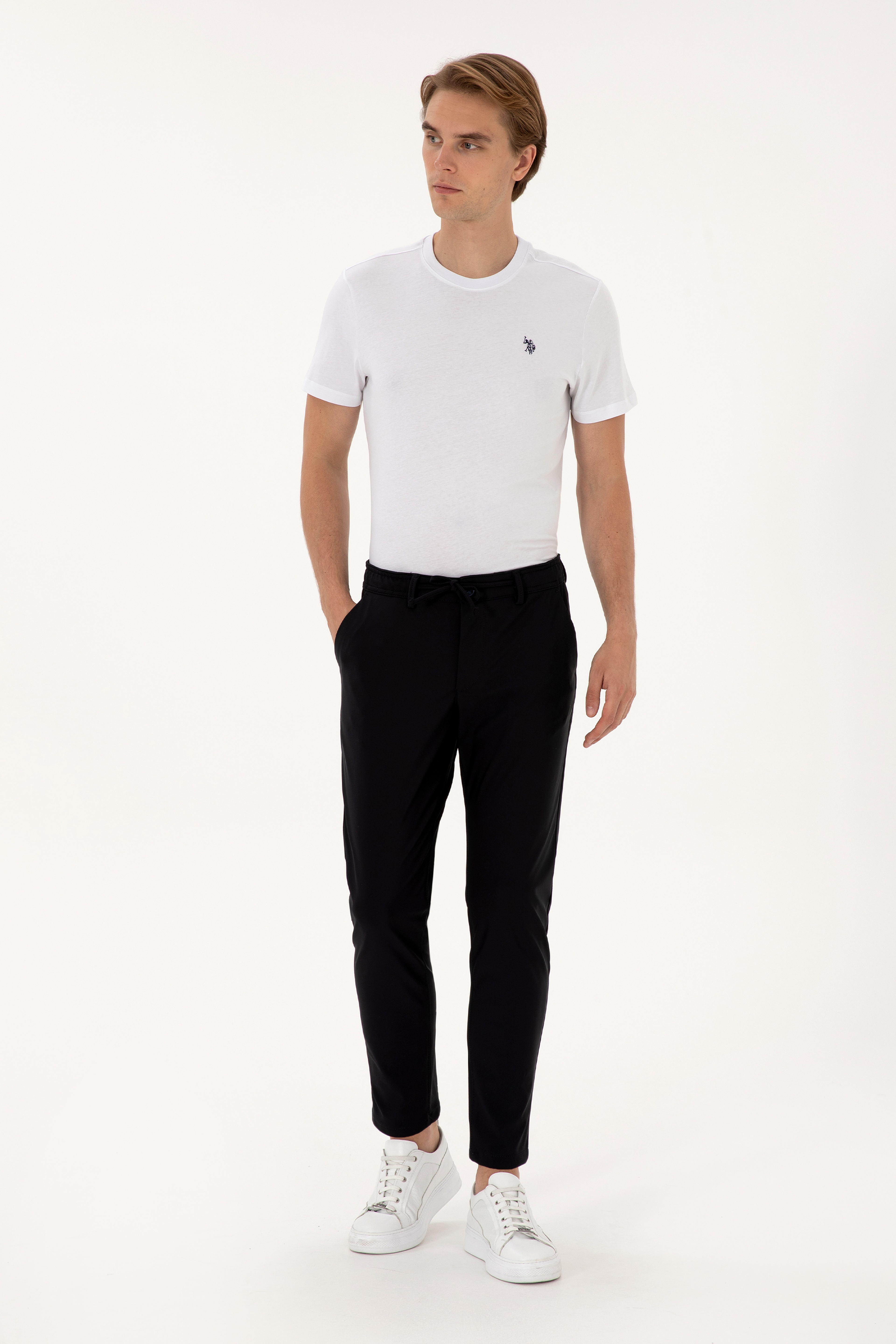 Erkek Lacivert Slim Fit Kanvas / Chino Pantolon - Image 3