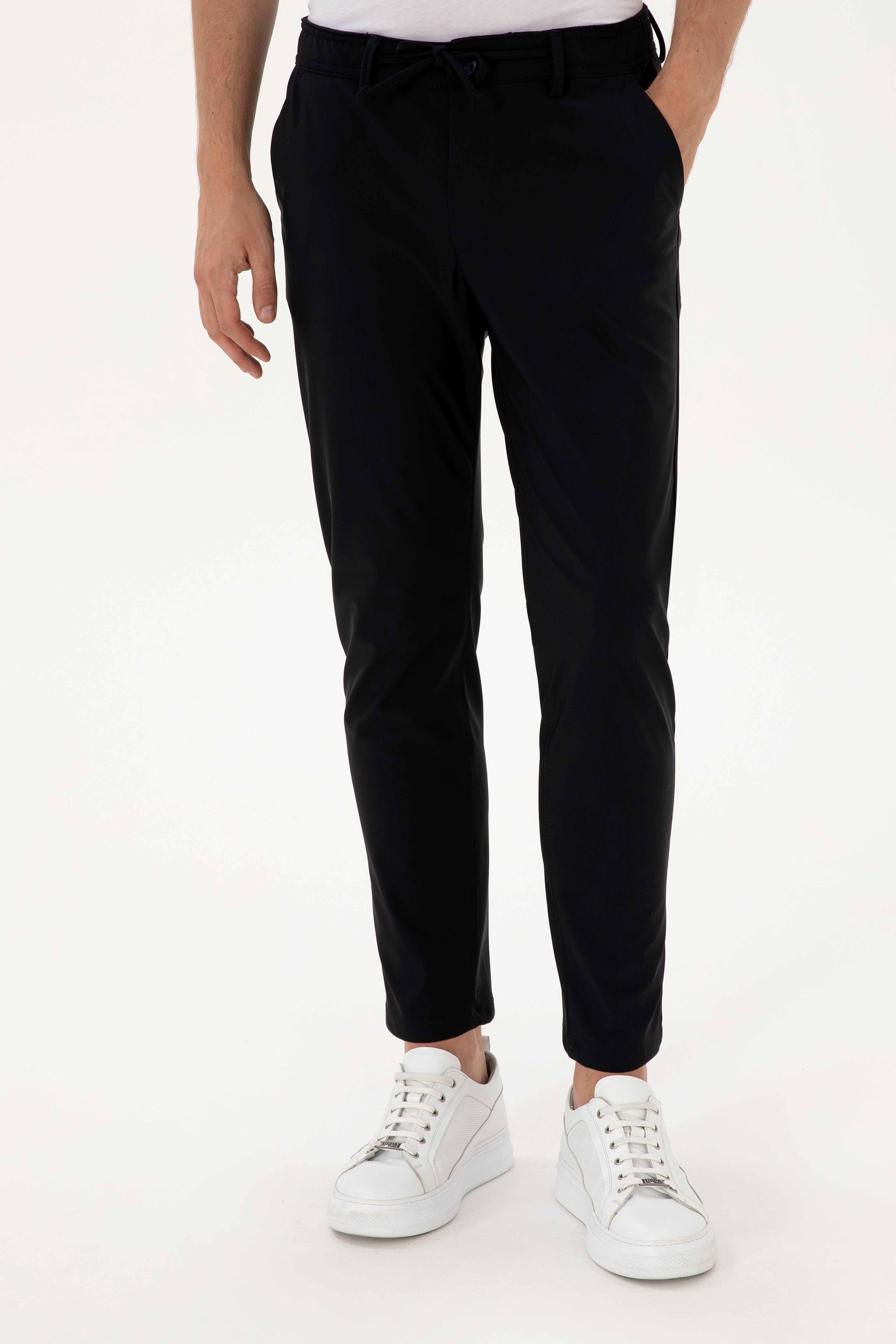 Erkek Lacivert Slim Fit Kanvas / Chino Pantolon - Image 2