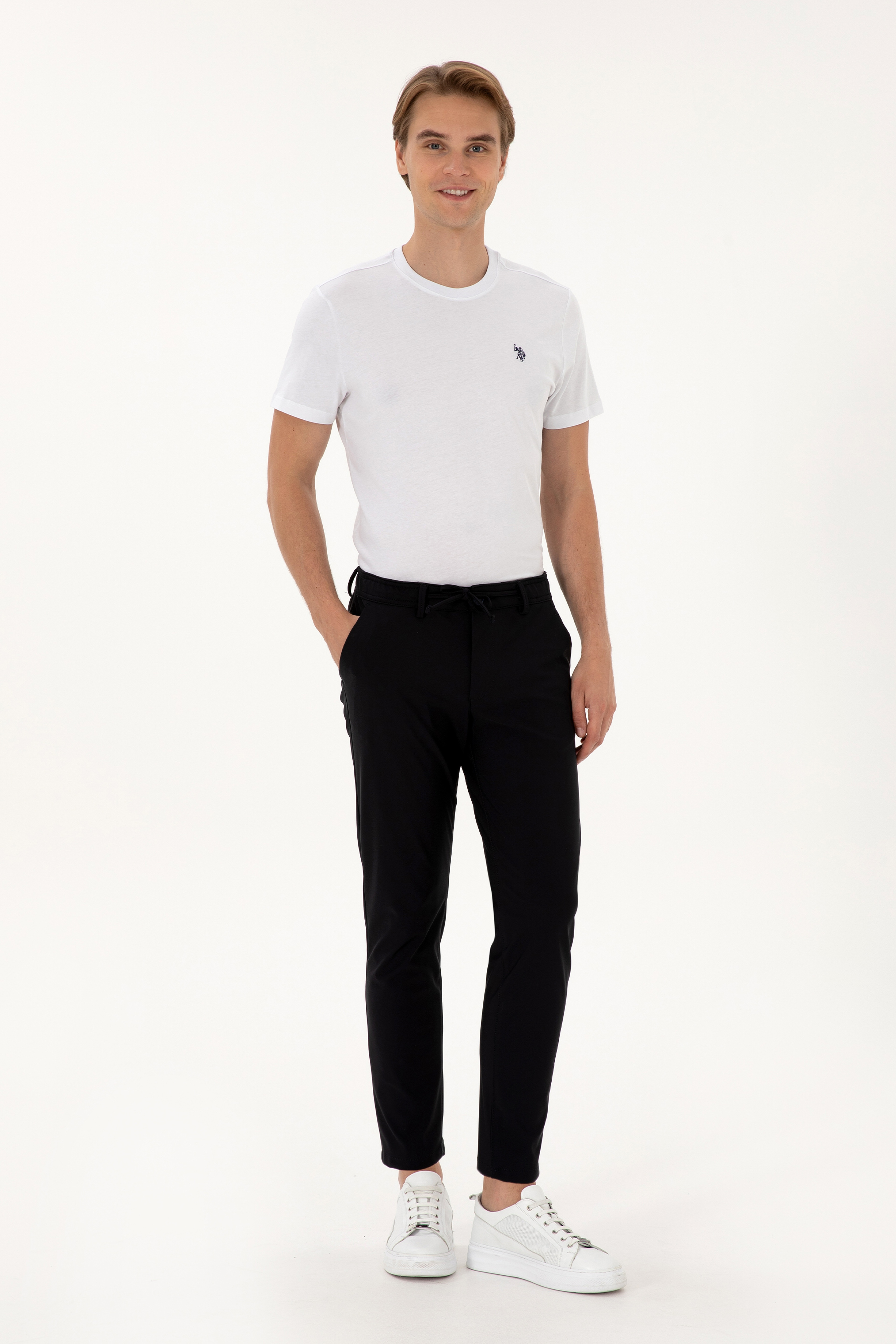 Erkek Lacivert Slim Fit Kanvas / Chino Pantolon - Image 1