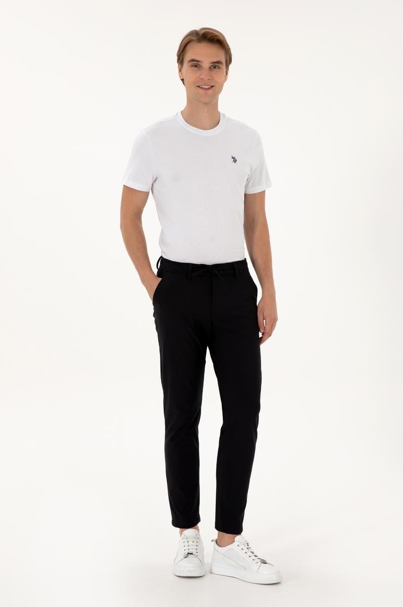 Erkek Lacivert Slim Fit Kanvas / Chino Pantolon