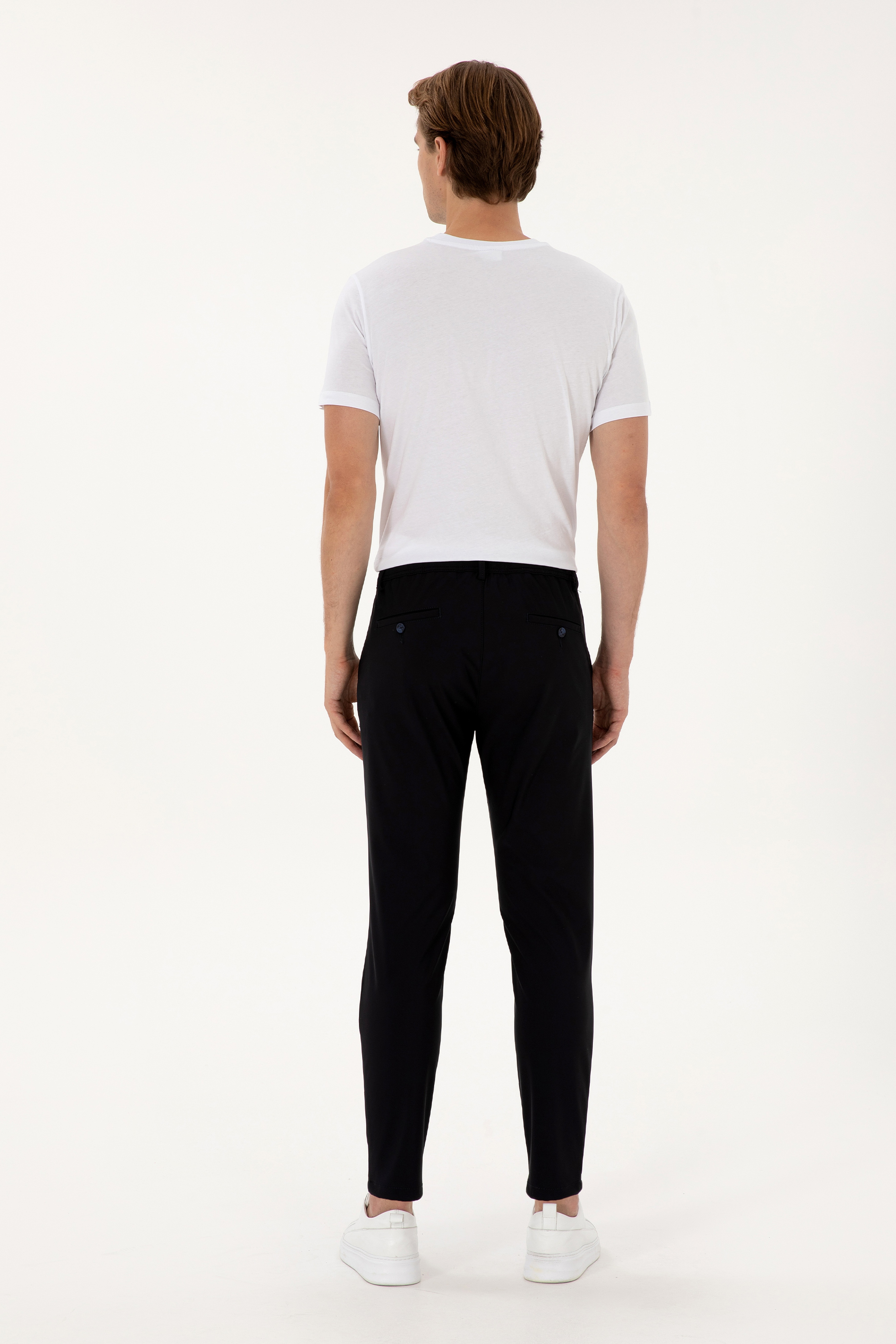 Erkek Lacivert Slim Fit Kanvas / Chino Pantolon