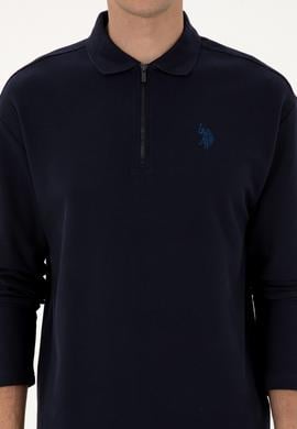 Erkek Comfort Fit Yarım Fermuarlı Lacivert Sweatshirt - 50313754027