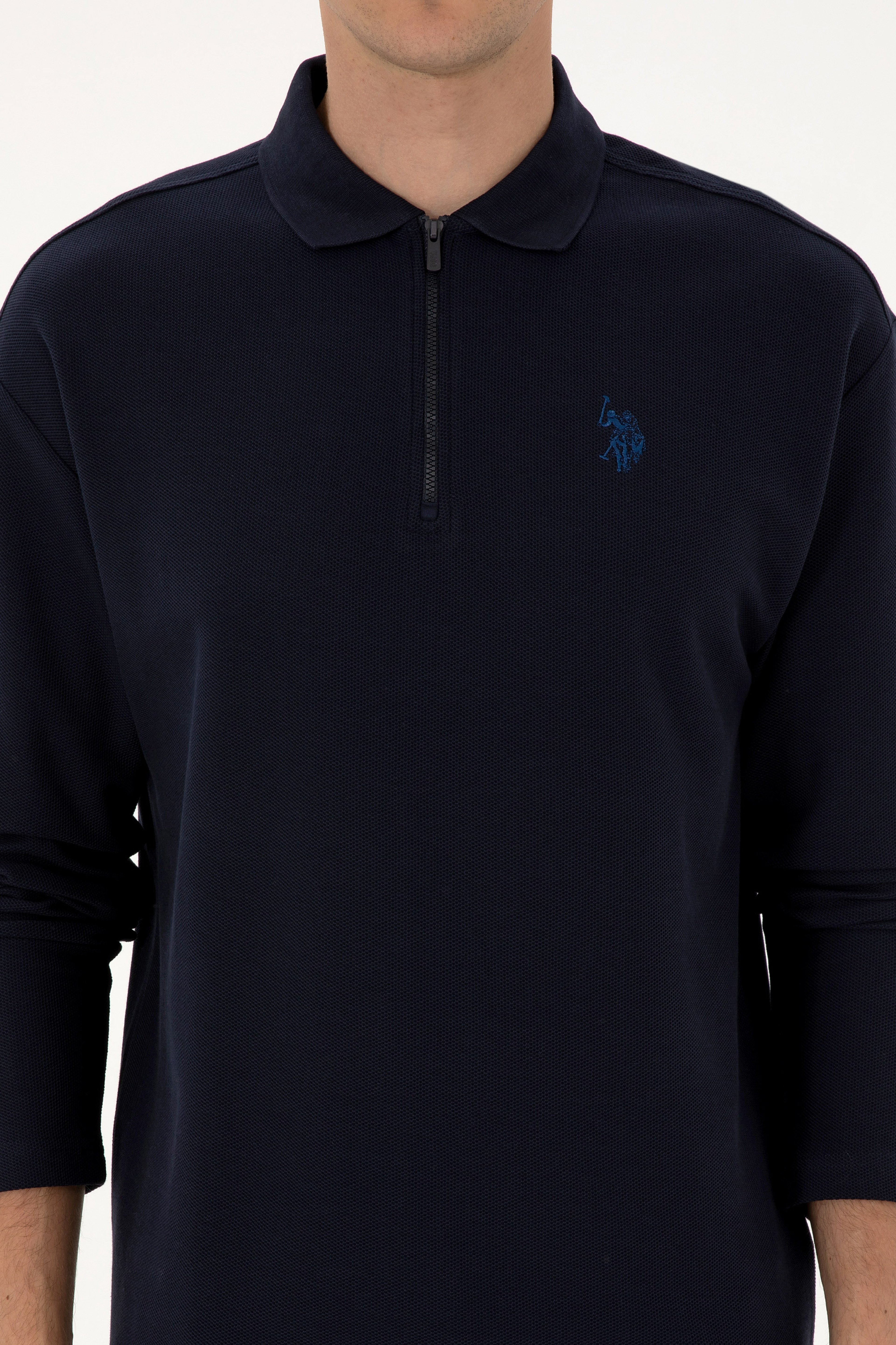Erkek Comfort Fit Yarım Fermuarlı Lacivert Sweatshirt