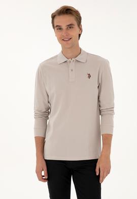 Erkek Regular Fit Polo Yaka Taş Basic Sweatshirt - 50313772077