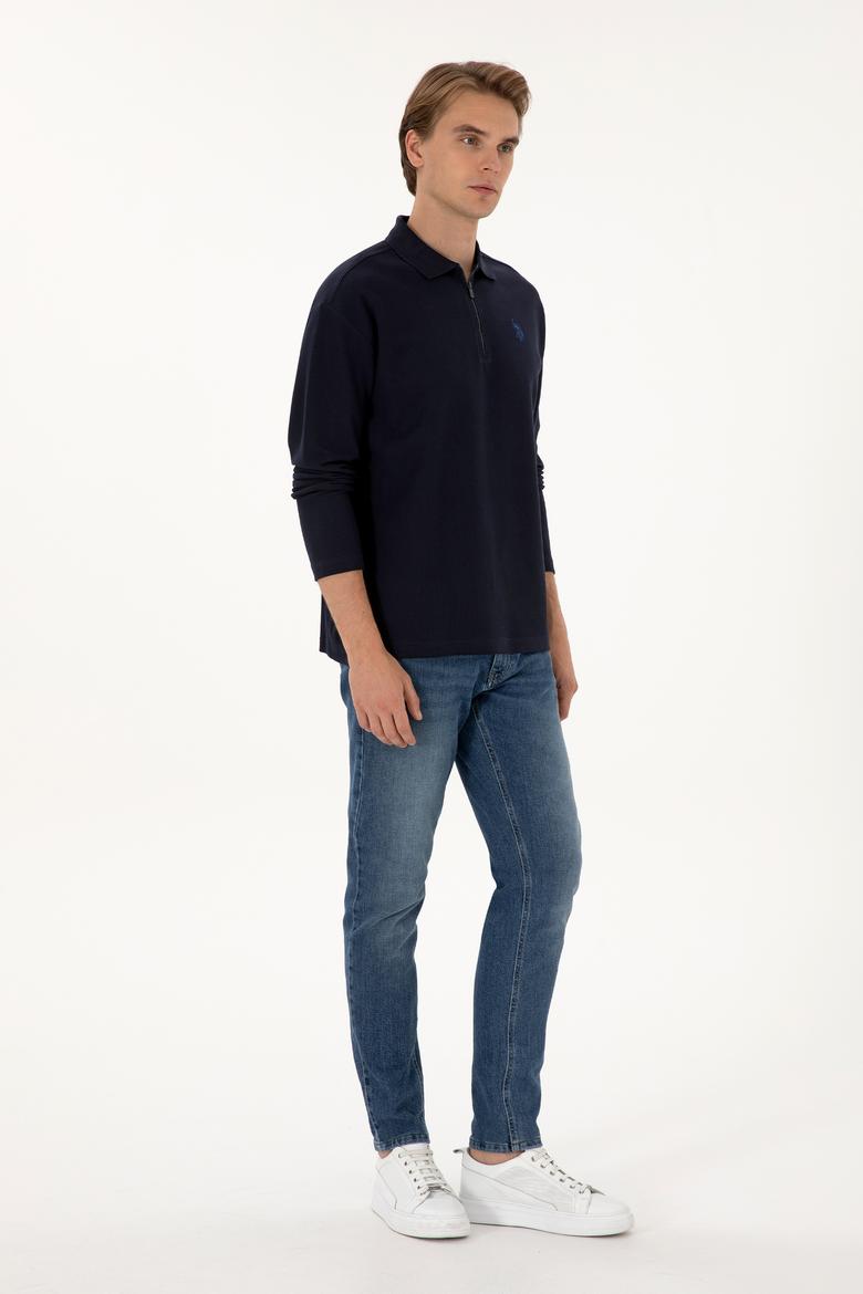 Erkek Comfort Fit Yarım Fermuarlı Lacivert Sweatshirt - 50313754027