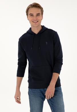 Erkek Regular Fit Kapüşonlu Lacivert Basic Sweatshirt - 50313720058
