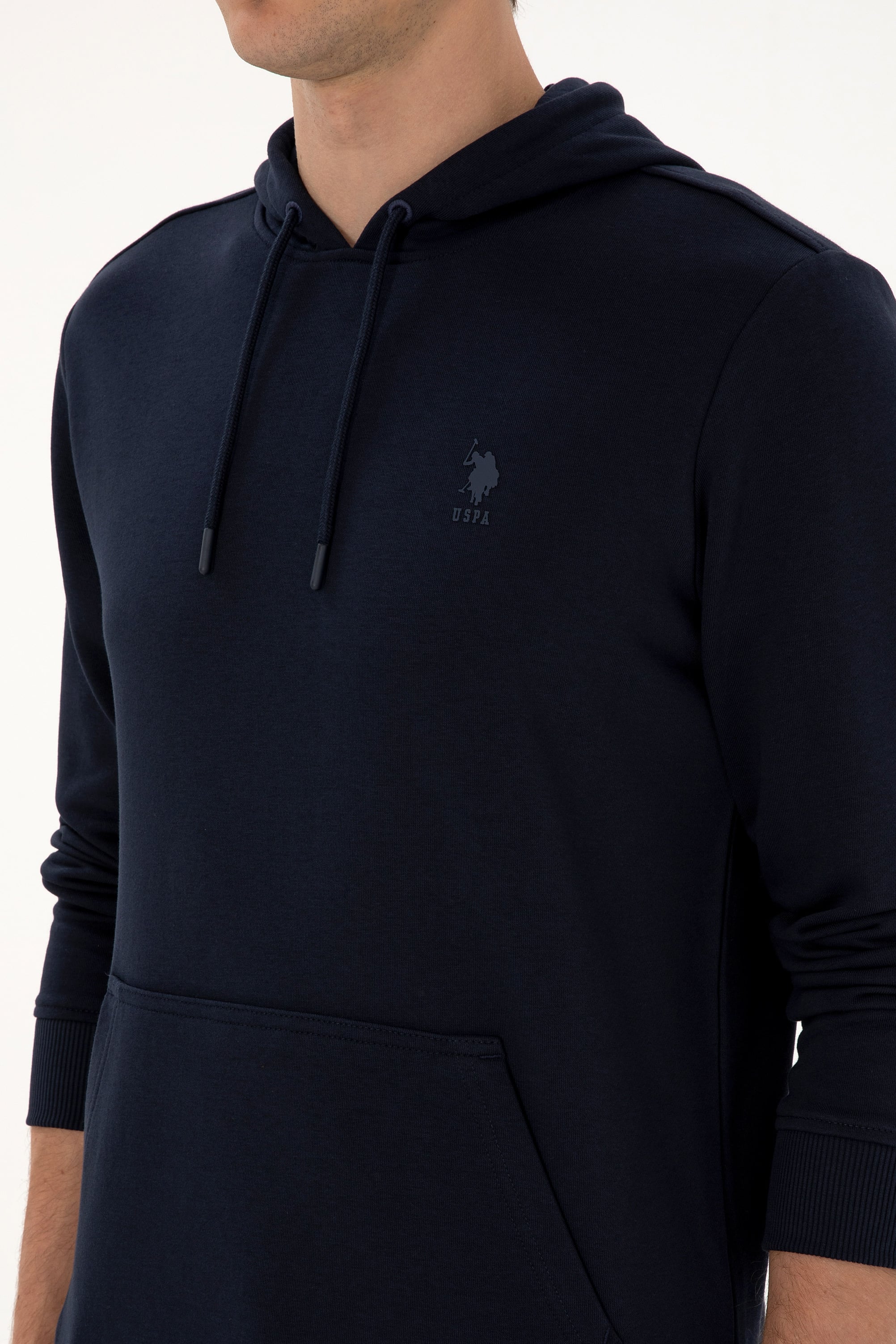 Erkek Regular Fit Kapüşonlu Lacivert Basic Sweatshirt