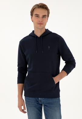 Erkek Regular Fit Kapüşonlu Lacivert Basic Sweatshirt - 50313720058