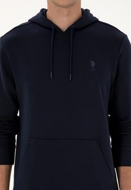 Erkek Regular Fit Kapüşonlu Lacivert Basic Sweatshirt - 50313720058