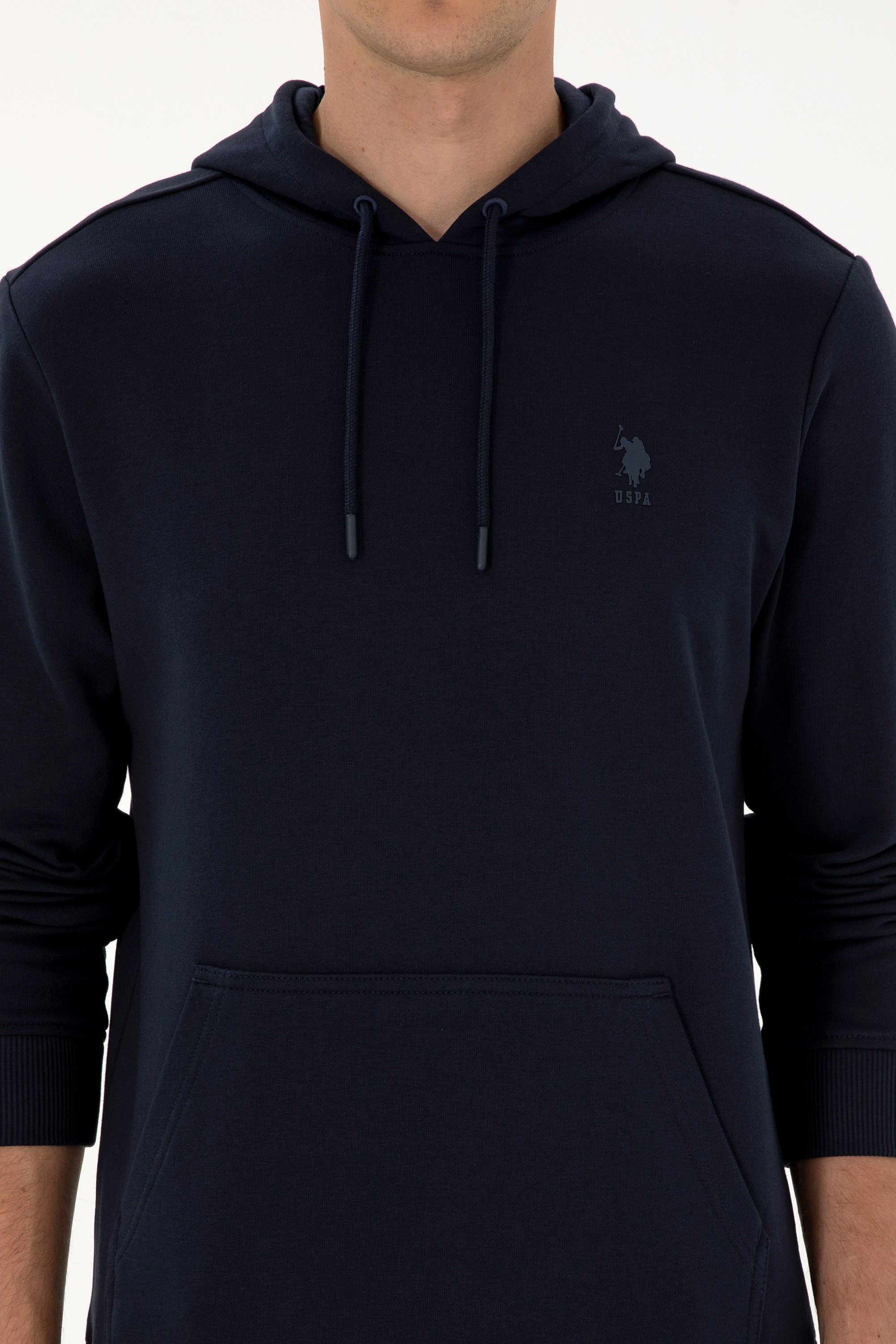 Erkek Regular Fit Kapüşonlu Lacivert Basic Sweatshirt - Image 6