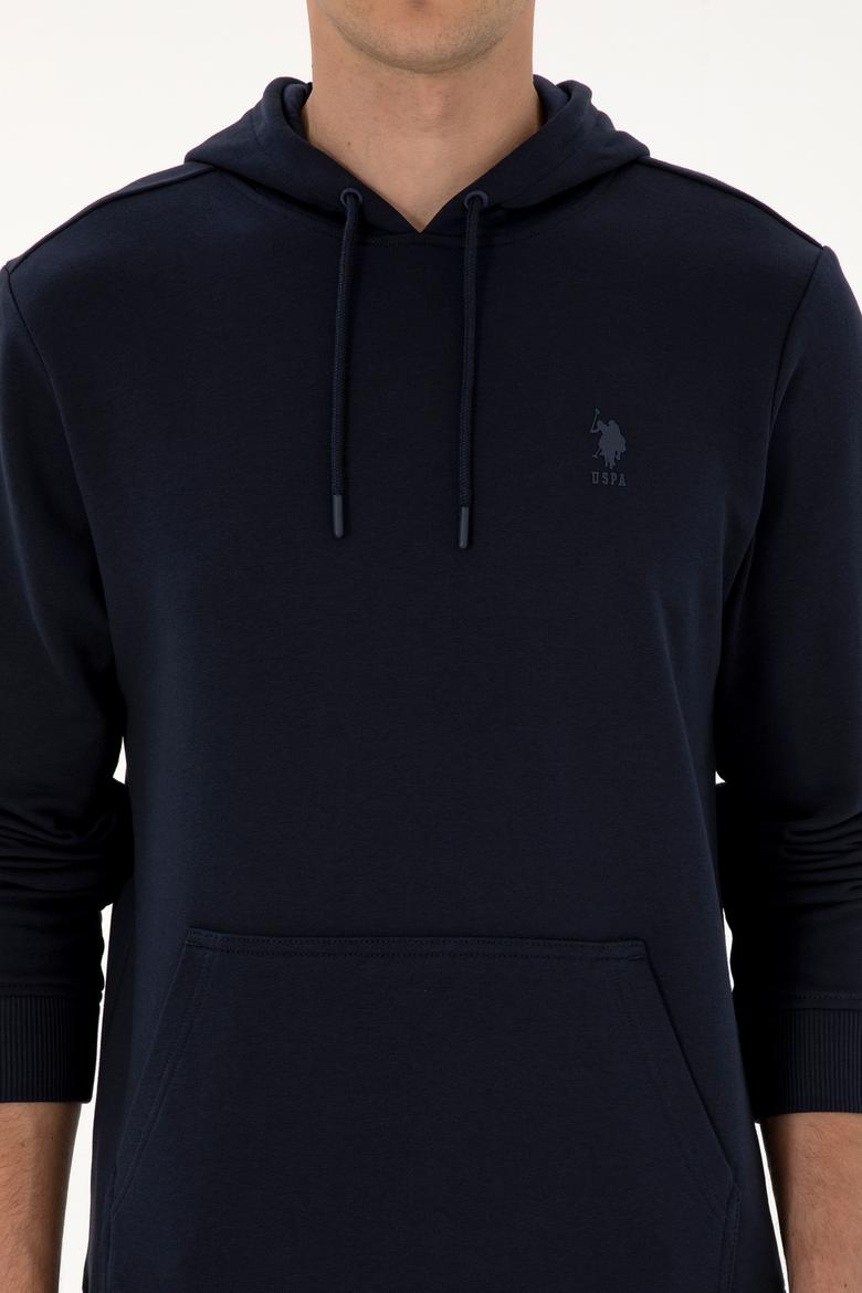 Erkek Regular Fit Kapüşonlu Lacivert Basic Sweatshirt - 50313720058