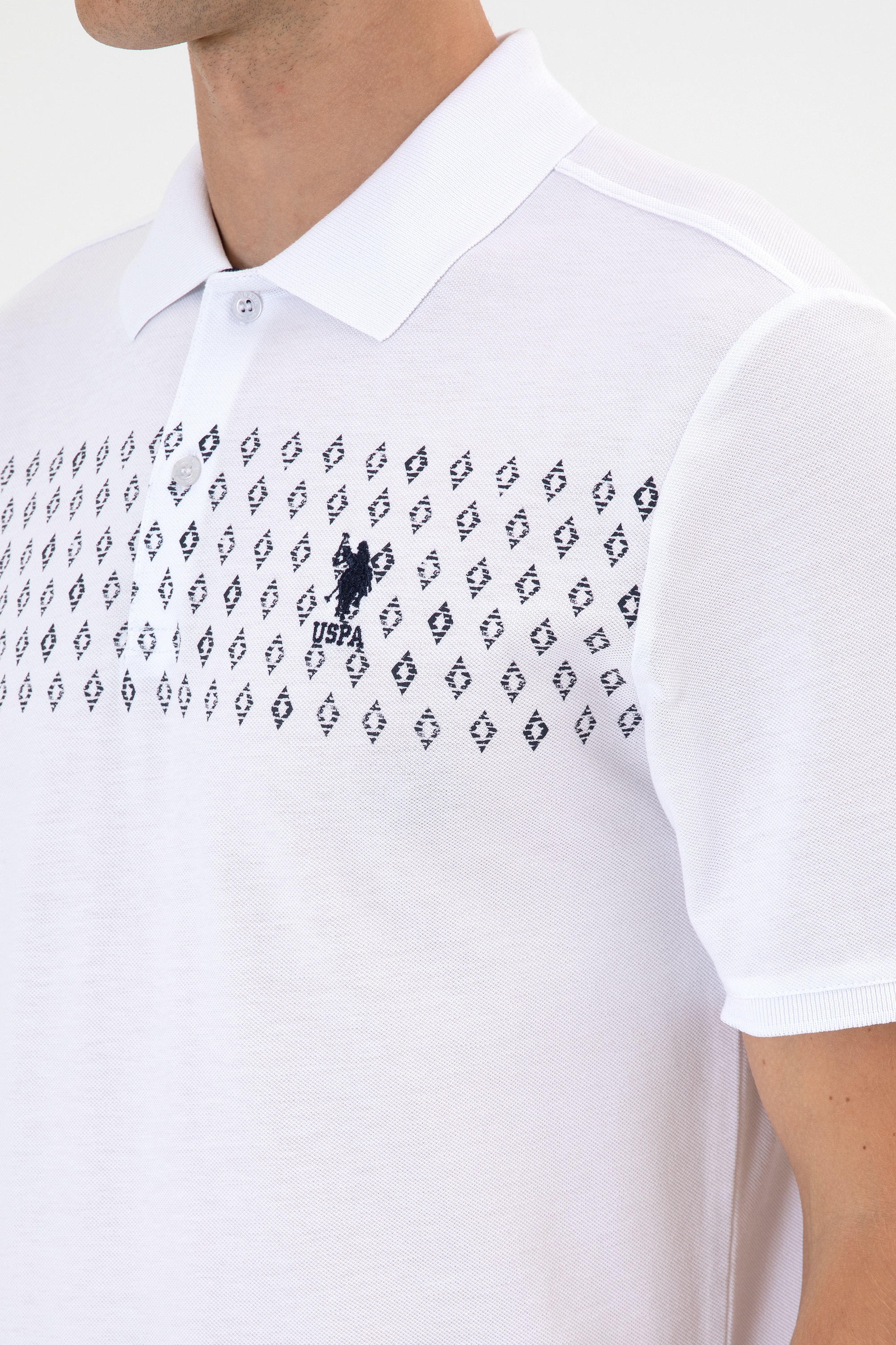 Erkek Regular Fit Polo Yaka Beyaz Tişört - Image 7