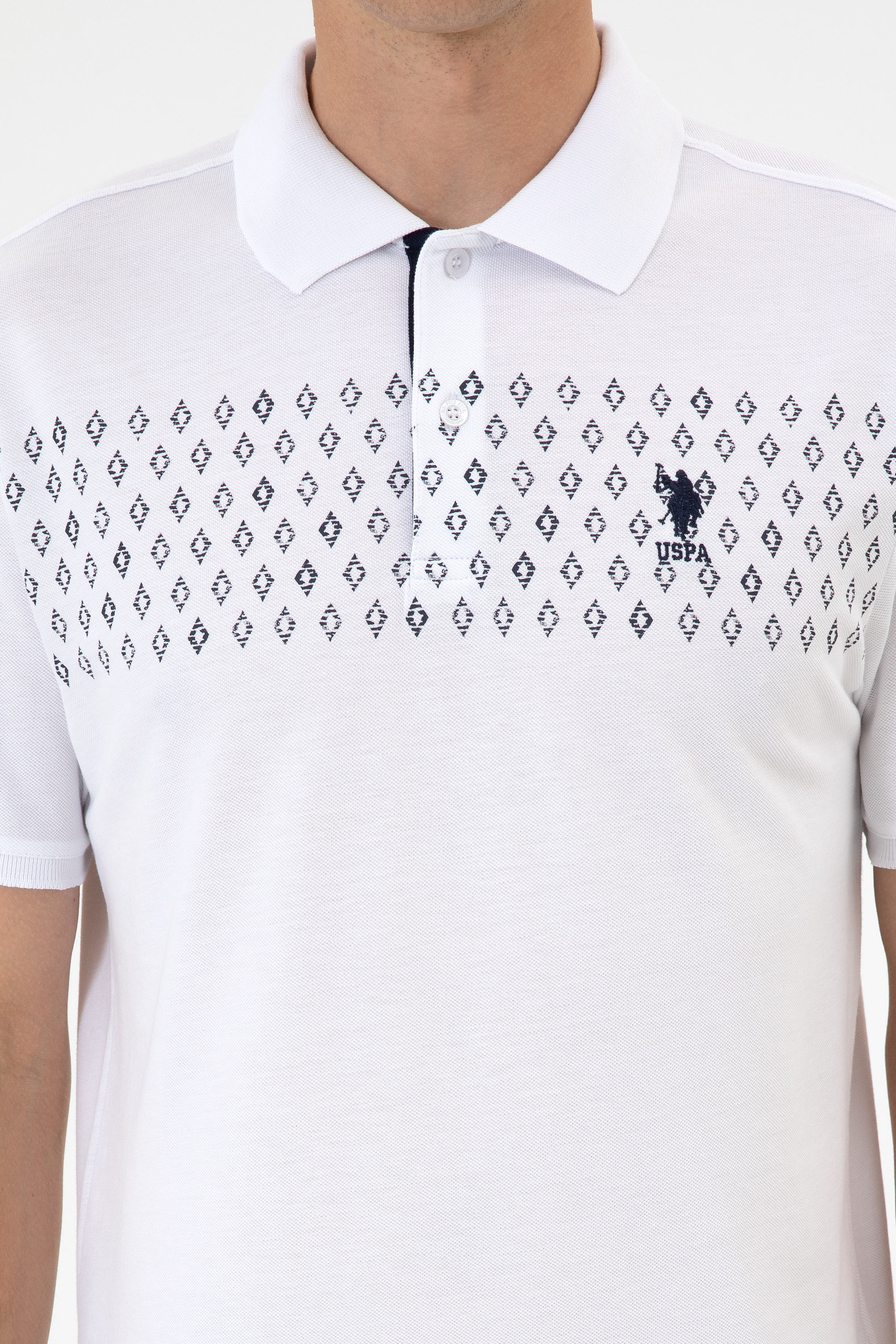 Erkek Regular Fit Polo Yaka Beyaz Tişört