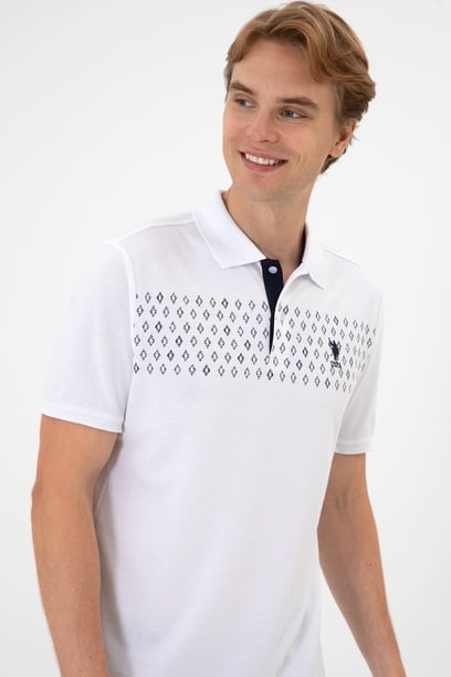 Erkek Regular Fit Polo Yaka Beyaz Tişört