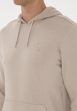 Erkek Regular Fit Kapüşonlu Taş Basic Sweatshirt - 50313720107
