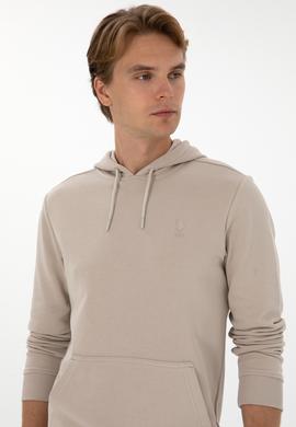 Erkek Regular Fit Kapüşonlu Taş Basic Sweatshirt - 50313720107