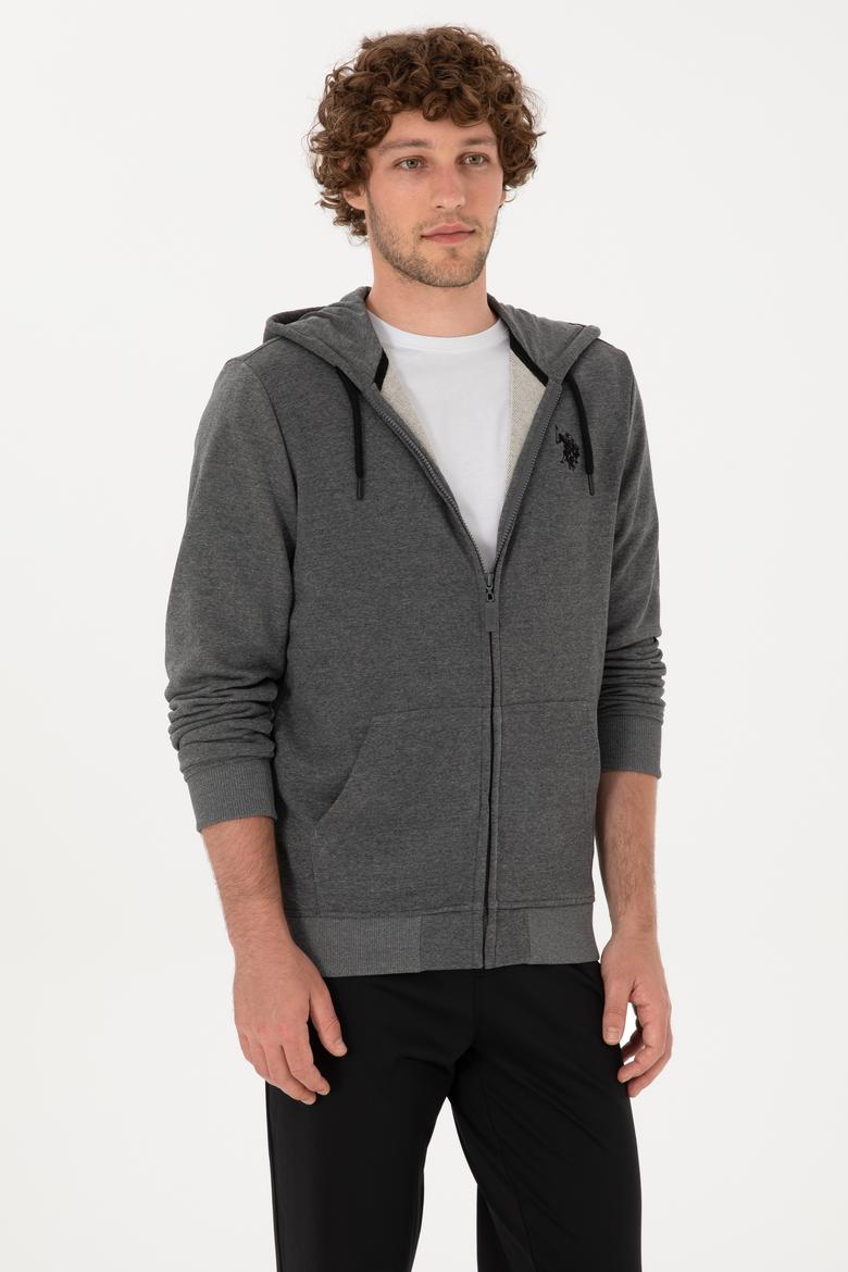 Erkek Regular Fit Antrasit Melanj Örme Hırka - 50313748087