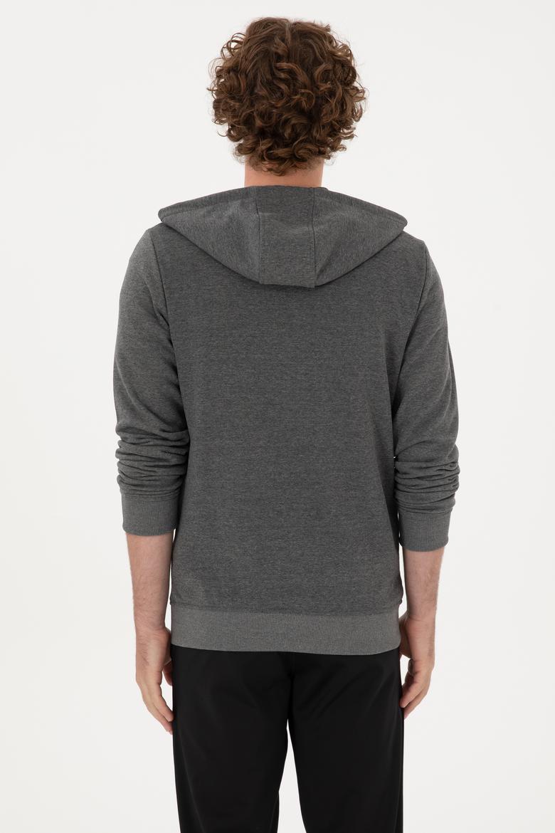 Erkek Regular Fit Antrasit Melanj Örme Hırka - 50313748087