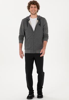 Erkek Regular Fit Antrasit Melanj Örme Hırka - 50313748087