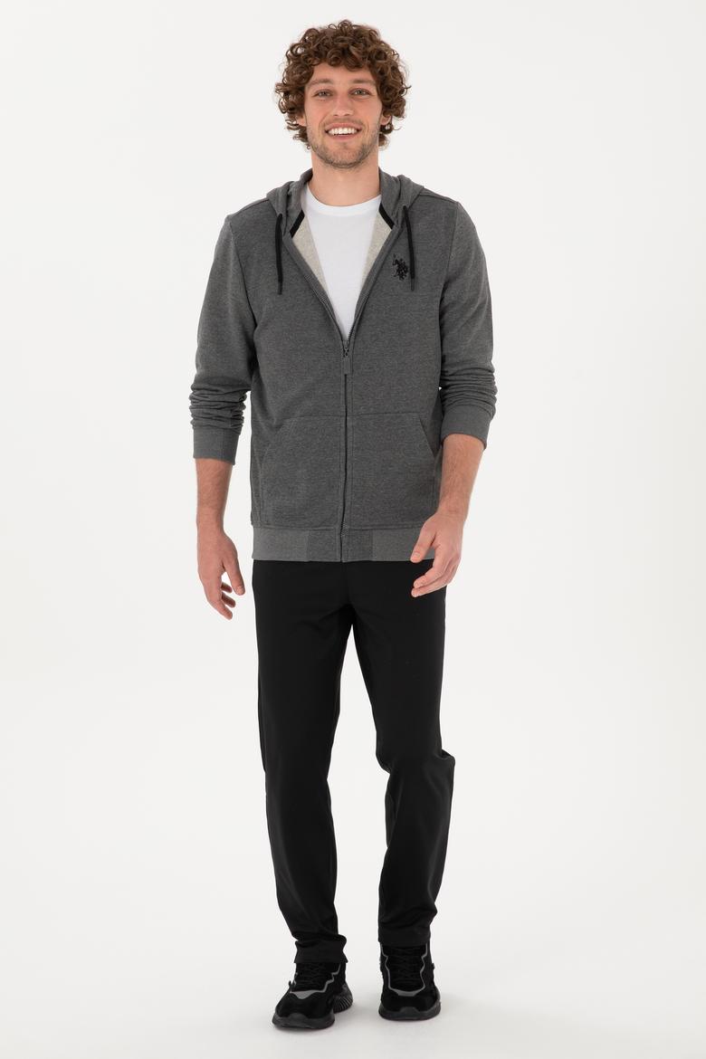 Erkek Regular Fit Antrasit Melanj Örme Hırka - 50313748087