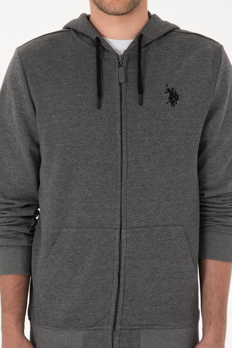 Erkek Regular Fit Antrasit Melanj Örme Hırka - 50313748087