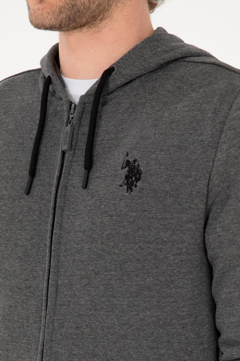 Erkek Regular Fit Antrasit Melanj Örme Hırka