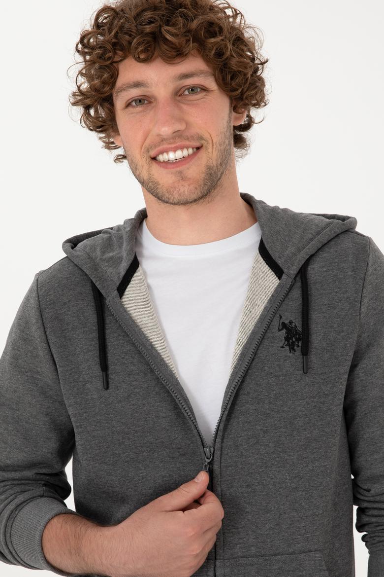 Erkek Regular Fit Antrasit Melanj Örme Hırka - 50313748087