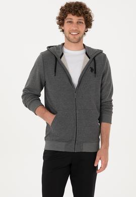 Erkek Regular Fit Antrasit Melanj Örme Hırka - 50313748087