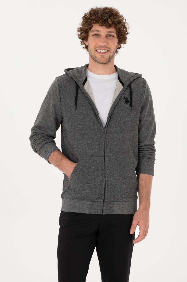 Erkek Regular Fit Antrasit Melanj Örme Hırka