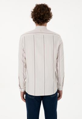 Erkek Koyu Bej Uzun Kollu Gömlek - 50316573017