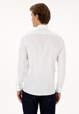 Erkek Beyaz Uzun Kollu Basic Gömlek - 50307673005