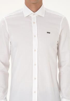 Erkek Beyaz Uzun Kollu Basic Gömlek - 50307673005