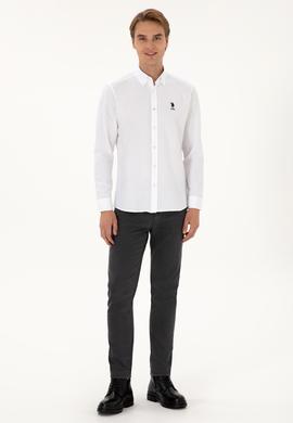 Erkek Beyaz Uzun Kollu Basic Gömlek - 50307668012