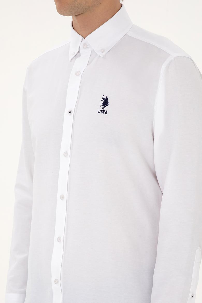 Erkek Beyaz Uzun Kollu Basic Gömlek - 50307668012