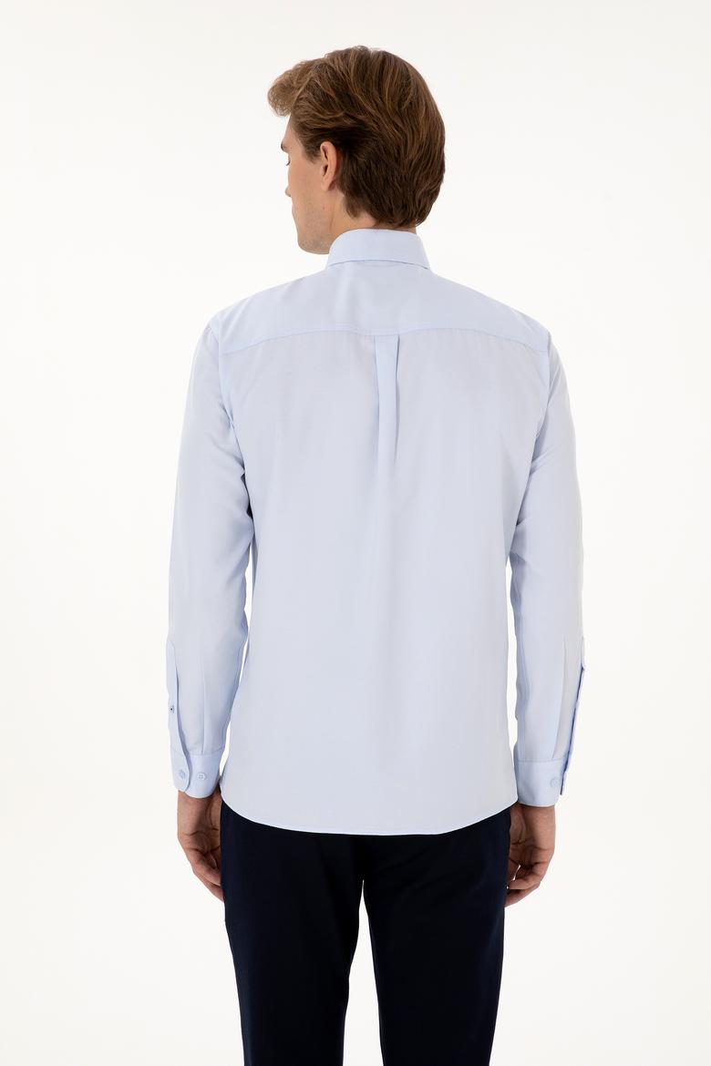 Erkek Açık Mavi Uzun Kollu Basic Gömlek - 50307668020