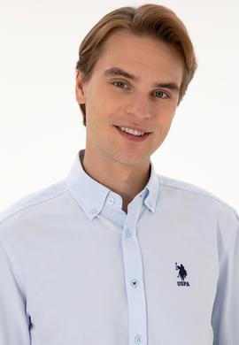 Erkek Açık Mavi Uzun Kollu Basic Gömlek - 50307668020