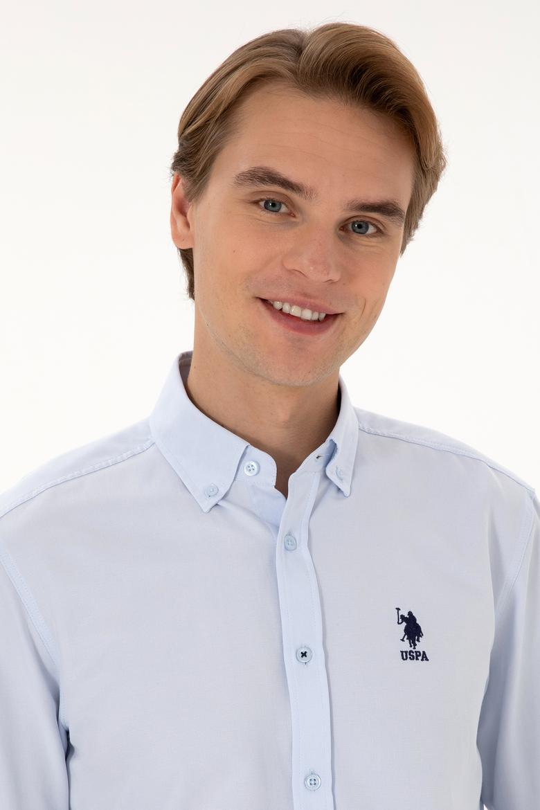 Erkek Açık Mavi Uzun Kollu Basic Gömlek - 50307668020